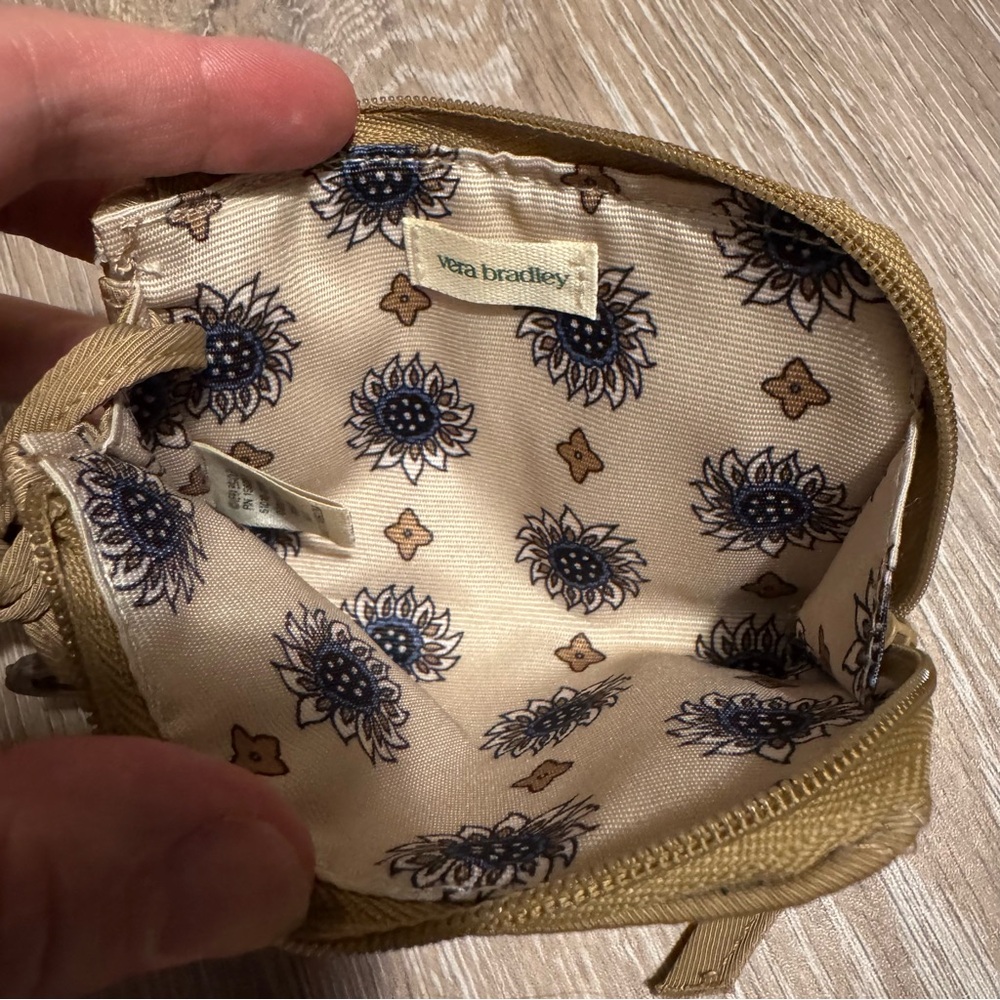 VERA BRADLEY Quilted Coin Purse Keychain, Floral Lining
